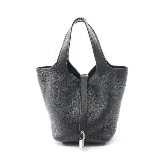 Hermes Hermès Picotin Lock PM Handbag, Taurillon Clemence Leather, Black, Wom... - Picture 1 of 9